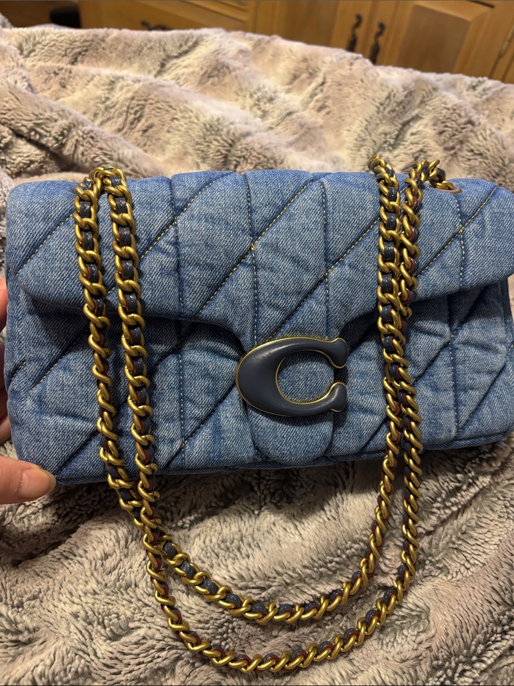 Coach Denim Tabby Shoulder Bag 26 With Quilting - Picture 2 of 6